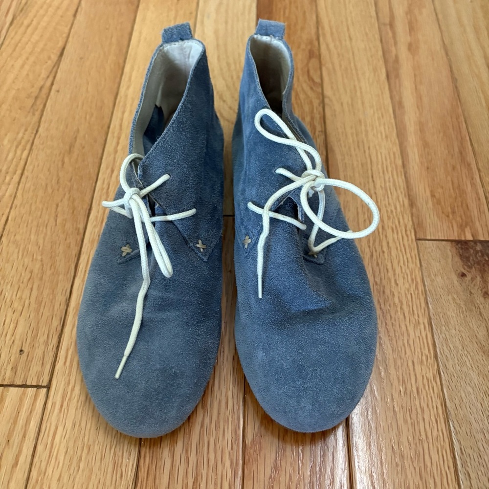 Bata Stylish Suede Ankle Boots in Light Blue- Size 6-1/2